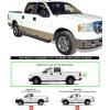 imageAPS Black Running Boards Style Compatible with Ford F150 20042008 SuperCrew Cab Nerf Bars Side Steps Side BarsBlack