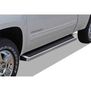 imageAPS Running Boards Style Compatible with Chevy Silverado GMC Sierra 1500 2500 19992006 Extended Cab ampamp 2500 HD 3500 ampamp 07 Classic 0106 Nerf Bars Side Steps Side BarsAluminum Silver