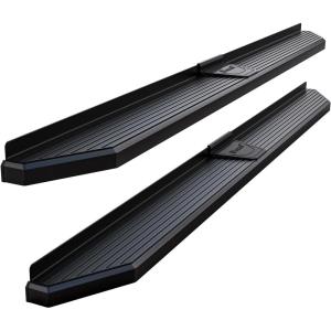 imageAPS 6inch Black Powder Coated Flat Style Running Boards Nerf Bars Side Steps Compatible with Toyota Tundra 20072021 CrewMax