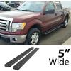 imageAPS Black Powder Coated 5 inches Wheel to Wheel Running Boards Nerf Bars Side Steps Compatible with Ford F150 20092014 SuperCrew Cab 55ft Bed Drilling RequiredAluminum Black