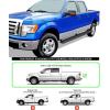 imageAPS Black Powder Coated 5 inches Wheel to Wheel Running Boards Nerf Bars Side Steps Compatible with Ford F150 20092014 SuperCrew Cab 55ft Bed Drilling RequiredAluminum Black