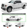 imageAPS Black Powder Coated 5 inches Wheel to Wheel Running Boards Nerf Bars Side Steps Compatible with Ford F150 20092014 SuperCrew Cab 55ft Bed Drilling RequiredAluminum Silver