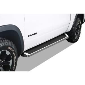 imageAPS iBoard Third Generation Black Stainless Steel Flat Style Running Boards Side Step for Selected Dodge Ram 1500 Crew CabSilver
