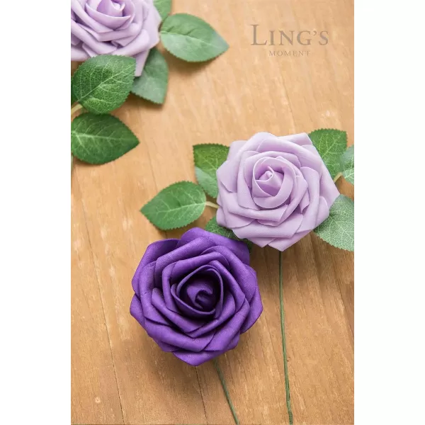 imageLings Moment Artificial Flowers 25Pcs Rosy Blush Roses Decor wStems3quot Real Touch DIY Foam Floral for Wedding BouquetCenterpieces Outdoors Party Backdrop RoomTable and GardenPot DecorationsPr Purple  Lilac