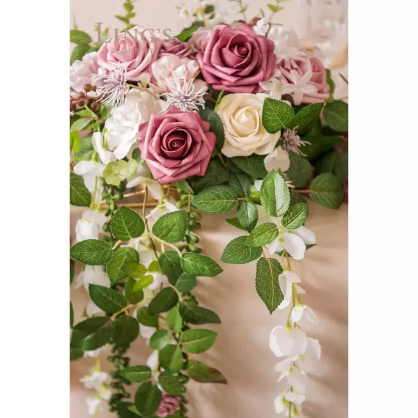 imageLings Moment Artificial Flowers 25Pcs Rosy Blush Roses Decor wStems3quot Real Touch DIY Foam Floral for Wedding BouquetCenterpieces Outdoors Party Backdrop RoomTable and GardenPot DecorationsPk Cinnamon Rose  Shabby Pink