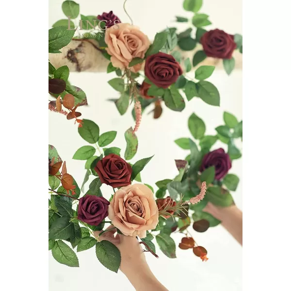 imageLings Moment Artificial Flowers 25Pcs Rosy Blush Roses Decor wStems3quot Real Touch DIY Foam Floral for Wedding BouquetCenterpieces Outdoors Party Backdrop RoomTable and GardenPot DecorationsOr Amber