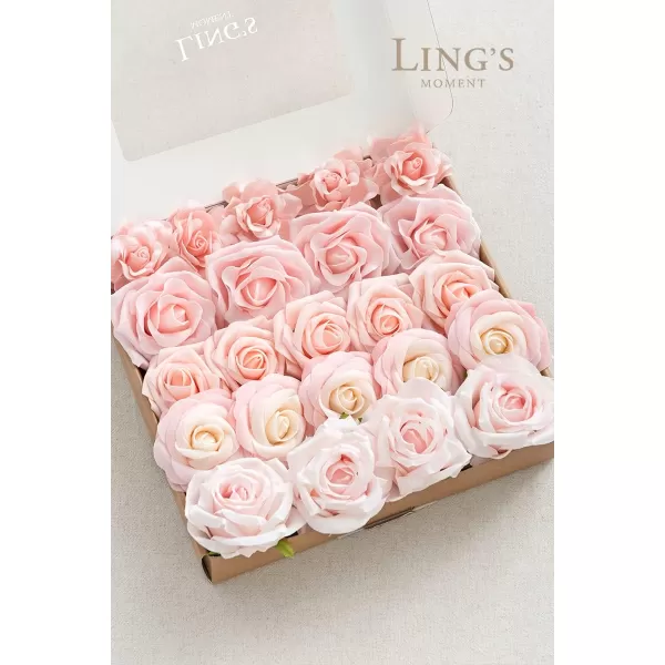 imageLings Moment Artificial Flowers Fake Silk Roses Faux Foam Flower Combo for DIY Wedding Bouquets Centerpieces Arrangements Bridal Shower Party Home Decorations Dusty Rose ampamp Cinnamon Rose 26pcsPale Pink