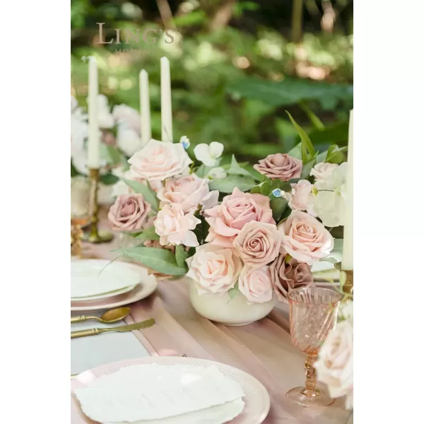 imageLings Moment Artificial Flowers Fake Silk Roses Faux Foam Flower Combo for DIY Wedding Bouquets Centerpieces Arrangements Bridal Shower Party Home Decorations Dusty Rose ampamp Cinnamon Rose 26pcsDusty Rose  Cream