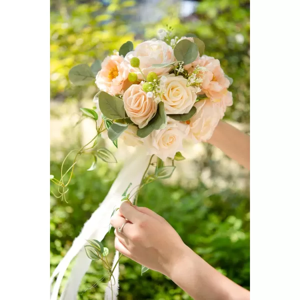 imageLings Moment Artificial Flowers Fake Silk Roses Faux Foam Flower Combo for DIY Wedding Bouquets Centerpieces Arrangements Bridal Shower Party Home Decorations Dusty Rose ampamp Cinnamon Rose 26pcsCoral  Cream