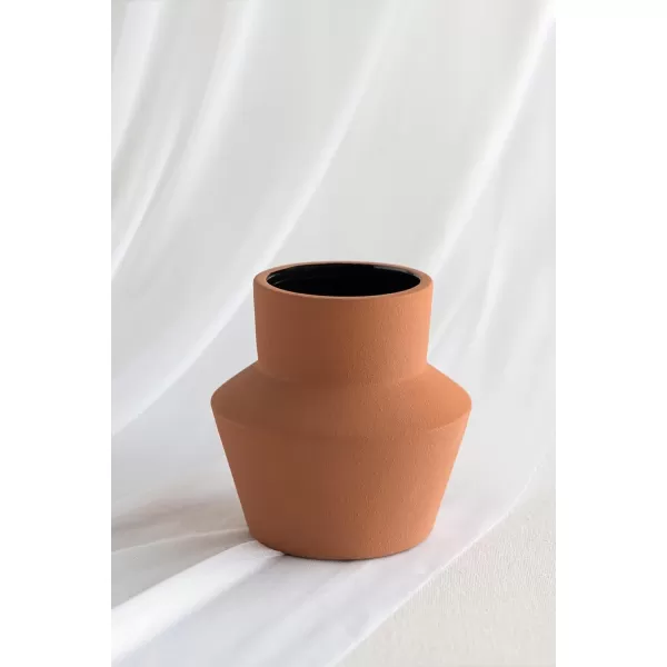 imageLings Moment Orange Ceramic VaseTerracotta Modern Minimalist Flower Vases for Wedding Centerpieces with Geometric ShapeFit for Party or Home Decoration