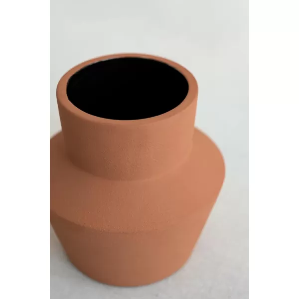 imageLings Moment Orange Ceramic VaseTerracotta Modern Minimalist Flower Vases for Wedding Centerpieces with Geometric ShapeFit for Party or Home Decoration