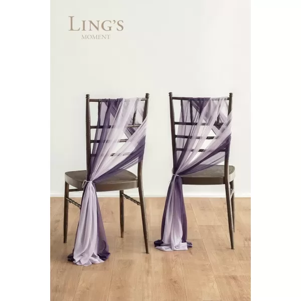 imageLings Moment Wedding Chiffon Chair Sashes Cover Aisle Decorations Draping Fabric WrinkleFree with Tie 16 Pcs Sage ampamp Milky Green for Party Ceremony Reception Floral Arrangement Banquet Outdoor DecorPurple  Lilac