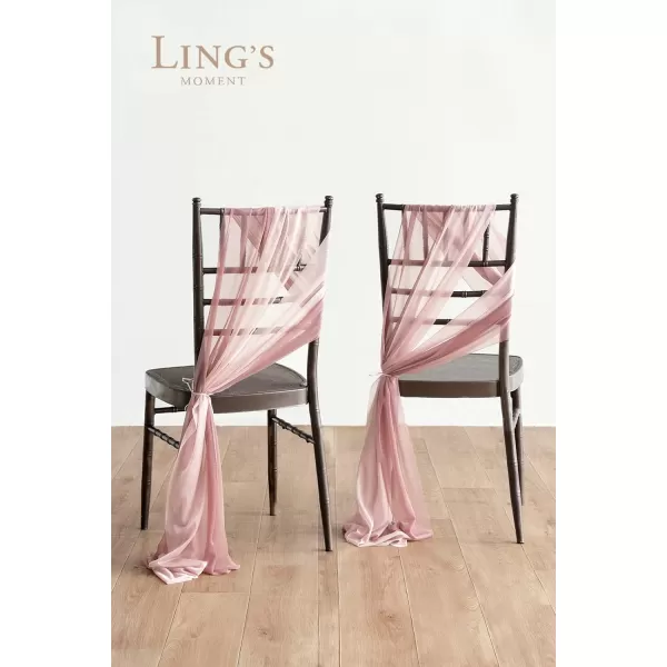 imageLings Moment Wedding Chiffon Chair Sashes Cover Aisle Decorations Draping Fabric WrinkleFree with Tie 16 Pcs Sage ampamp Milky Green for Party Ceremony Reception Floral Arrangement Banquet Outdoor DecorDusty Rose  Mauve