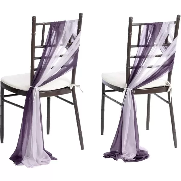 imageLings Moment Wedding Chiffon Chair Sashes Cover Aisle Decorations Draping Fabric WrinkleFree with Tie 16 Pcs Sage ampamp Milky Green for Party Ceremony Reception Floral Arrangement Banquet Outdoor DecorPurple  Lilac