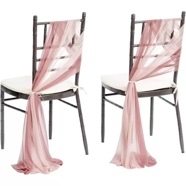 imageLings Moment Wedding Chiffon Chair Sashes Cover Aisle Decorations Draping Fabric WrinkleFree with Tie 16 Pcs Sage ampamp Milky Green for Party Ceremony Reception Floral Arrangement Banquet Outdoor DecorDusty Rose  Mauve