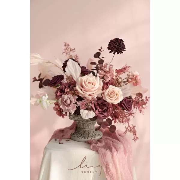 imageLings Moment Artificial Flowers Combo Box Set Sarah Dusty Rose ampamp Navy for DIY Wedding Bouquet Centerpieces Decor Floral Arrangement DecorCinnamon Rose  Cream