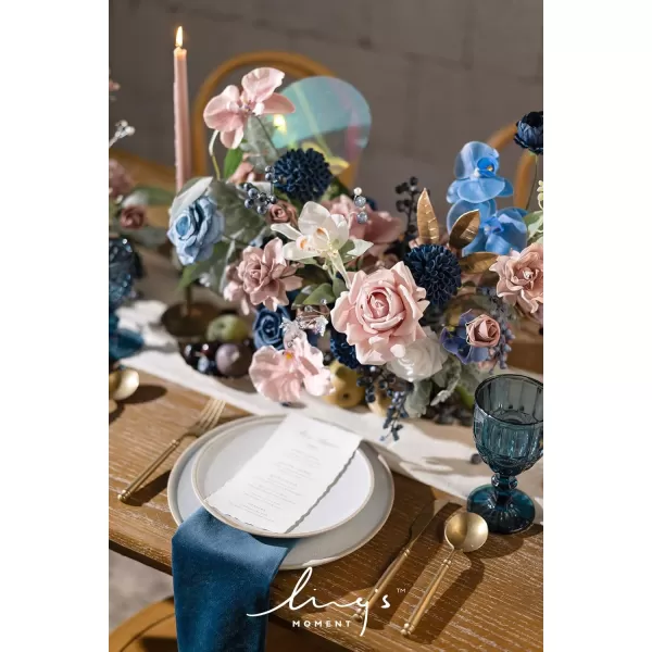 imageLings Moment Artificial Flowers Combo Box Set Sarah Dusty Rose ampamp Navy for DIY Wedding Bouquet Centerpieces Decor Floral Arrangement DecorDusty Rose  Navy Blue