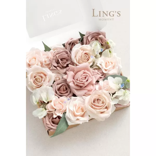 imageLings Moment Artificial Flowers Combo Box Set Sarah Dusty Rose ampamp Navy for DIY Wedding Bouquet Centerpieces Decor Floral Arrangement DecorDusty Rose  Cream