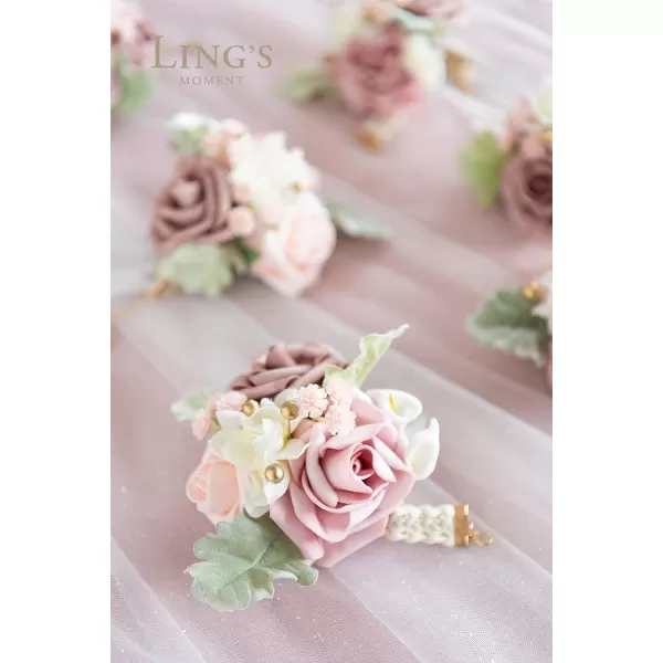 imageLings Moment Artificial Flowers Combo Box Set Sarah Dusty Rose ampamp Navy for DIY Wedding Bouquet Centerpieces Decor Floral Arrangement DecorDusty Rose  Cream