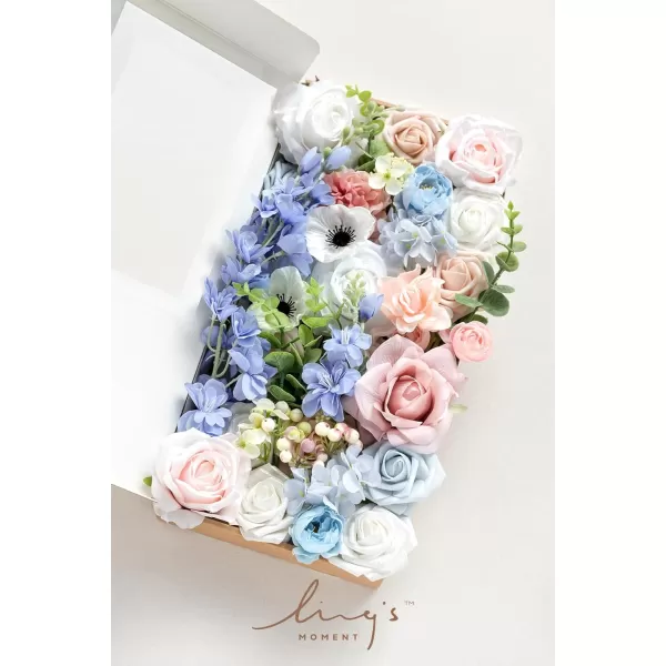 imageLings Moment Artificial Flowers Combo Box Set Sarah Dusty Rose ampamp Navy for DIY Wedding Bouquet Centerpieces Decor Floral Arrangement DecorEnglish Pastel
