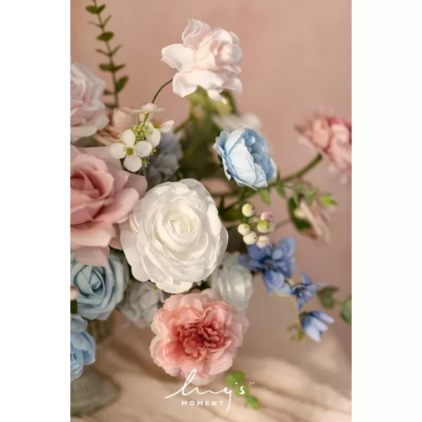 imageLings Moment Artificial Flowers Combo Box Set Sarah Dusty Rose ampamp Navy for DIY Wedding Bouquet Centerpieces Decor Floral Arrangement DecorEnglish Pastel