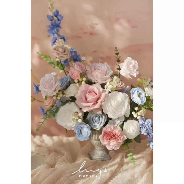 imageLings Moment Artificial Flowers Combo Box Set Sarah Dusty Rose ampamp Navy for DIY Wedding Bouquet Centerpieces Decor Floral Arrangement DecorEnglish Pastel