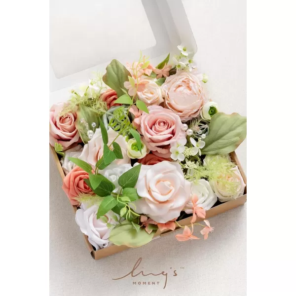 imageLings Moment Artificial Flowers Combo Box Set Sarah Dusty Rose ampamp Navy for DIY Wedding Bouquet Centerpieces Decor Floral Arrangement DecorGarden Blush