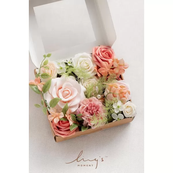 imageLings Moment Artificial Flowers Combo Box Set Sarah Dusty Rose ampamp Navy for DIY Wedding Bouquet Centerpieces Decor Floral Arrangement DecorGarden Blush