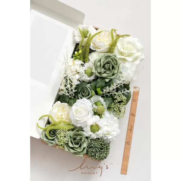 imageLings Moment Artificial Flowers Dusty Blue Dahlia Flowers Combo for DIY Wedding Bouquets Centerpieces Arrangements Party Baby Shower Home Decorations Bridal ShowerA1white  Tinkle Bell Green