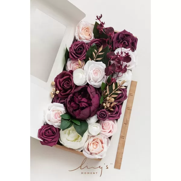 imageLings Moment Marsala Artificial Flowers Box Set for DIY Wedding Bouquets Centerpieces Arrangements Party Baby Bridal Shower Home DecorationsBerry Pink  Blush