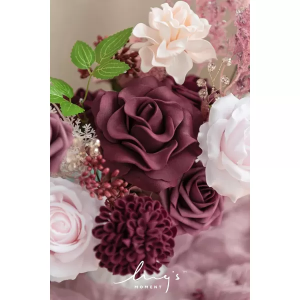 imageLings Moment Marsala Artificial Flowers Box Set for DIY Wedding Bouquets Centerpieces Arrangements Party Baby Bridal Shower Home DecorationsDusty Rose  Mauve