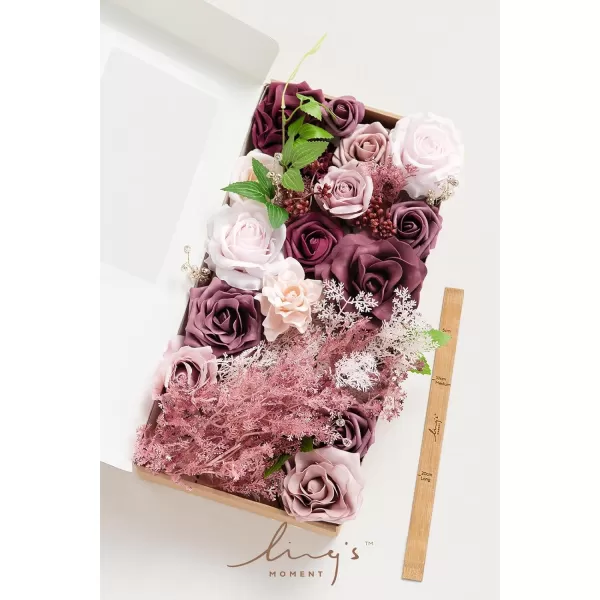 imageLings Moment Marsala Artificial Flowers Box Set for DIY Wedding Bouquets Centerpieces Arrangements Party Baby Bridal Shower Home DecorationsDusty Rose  Mauve