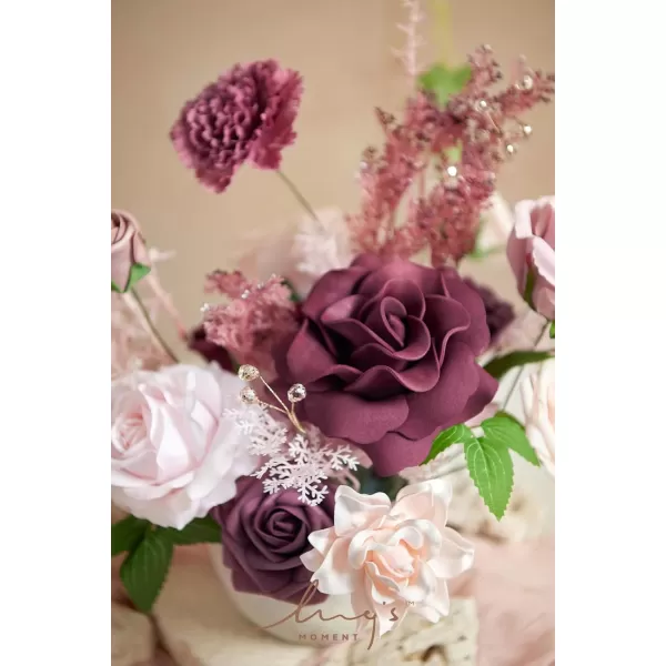 imageLings Moment Marsala Artificial Flowers Box Set for DIY Wedding Bouquets Centerpieces Arrangements Party Baby Bridal Shower Home DecorationsDusty Rose  Mauve