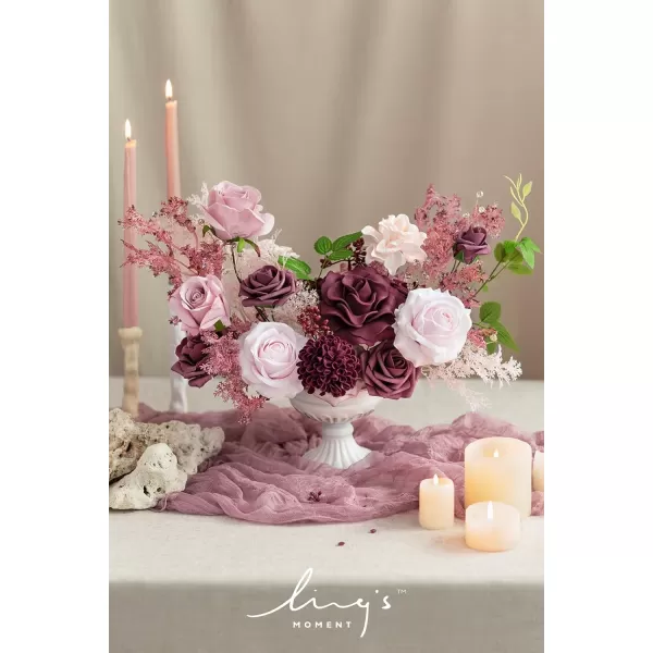 imageLings Moment Marsala Artificial Flowers Box Set for DIY Wedding Bouquets Centerpieces Arrangements Party Baby Bridal Shower Home DecorationsDusty Rose  Mauve