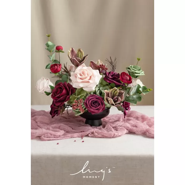 imageLings Moment Marsala Artificial Flowers Box Set for DIY Wedding Bouquets Centerpieces Arrangements Party Baby Bridal Shower Home DecorationsMarsala  Nude