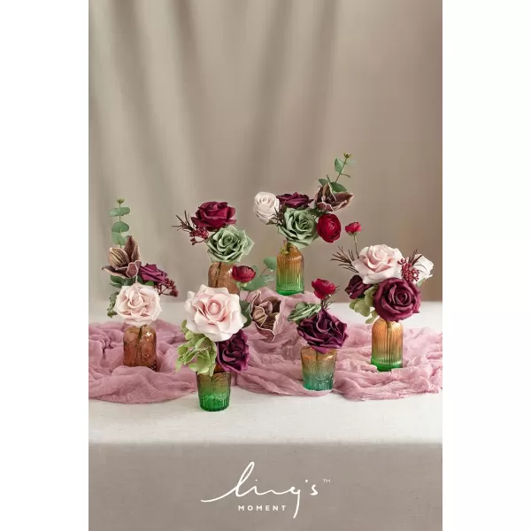 imageLings Moment Marsala Artificial Flowers Box Set for DIY Wedding Bouquets Centerpieces Arrangements Party Baby Bridal Shower Home DecorationsMarsala  Nude