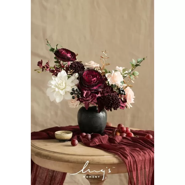 imageLings Moment Marsala Artificial Flowers Box Set for DIY Wedding Bouquets Centerpieces Arrangements Party Baby Bridal Shower Home DecorationsMarsala  Soft Peach