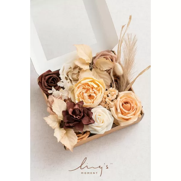 imageLings Moment Terracotta Artificial Flowers Greenery Mini Box Set Burnt Orange Fake Flower for DIY Wedding Bridal Bouquet Centerpieces Decor Floral Arrangement Decor etcBoho  Sepia