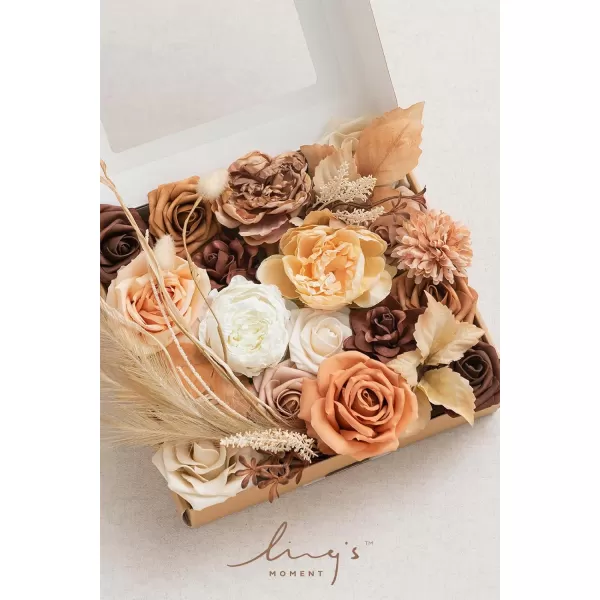 imageLings Moment Terracotta Artificial Flowers Greenery Mini Box Set Burnt Orange Fake Flower for DIY Wedding Bridal Bouquet Centerpieces Decor Floral Arrangement Decor etcBoho  Sepia