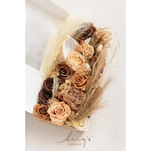 imageLings Moment Terracotta Artificial Flowers Greenery Mini Box Set Burnt Orange Fake Flower for DIY Wedding Bridal Bouquet Centerpieces Decor Floral Arrangement Decor etcBoho  Sepia