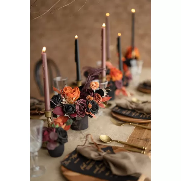 imageLings Moment Terracotta Artificial Flowers Greenery Mini Box Set Burnt Orange Fake Flower for DIY Wedding Bridal Bouquet Centerpieces Decor Floral Arrangement Decor etcBlack  Orange