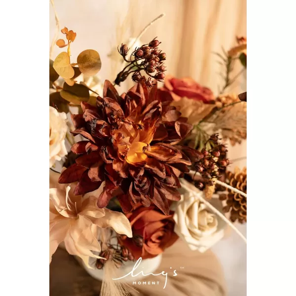 imageLings Moment Terracotta Artificial Flowers Greenery Mini Box Set Burnt Orange Fake Flower for DIY Wedding Bridal Bouquet Centerpieces Decor Floral Arrangement Decor etcBoho  Rust