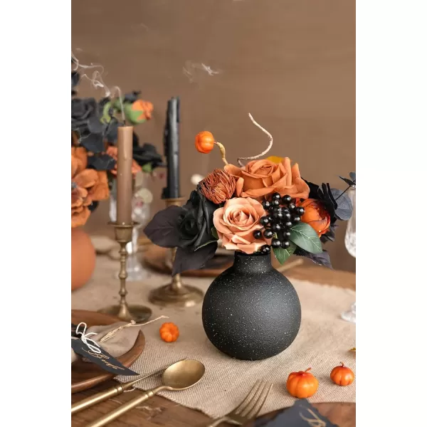 imageLings Moment Terracotta Artificial Flowers Greenery Mini Box Set Burnt Orange Fake Flower for DIY Wedding Bridal Bouquet Centerpieces Decor Floral Arrangement Decor etcBlack  Orange