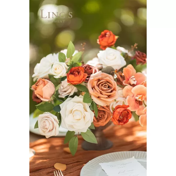 imageLings Moment Terracotta Artificial Flowers Greenery Mini Box Set Burnt Orange Fake Flower for DIY Wedding Bridal Bouquet Centerpieces Decor Floral Arrangement Decor etcOrange  Nude