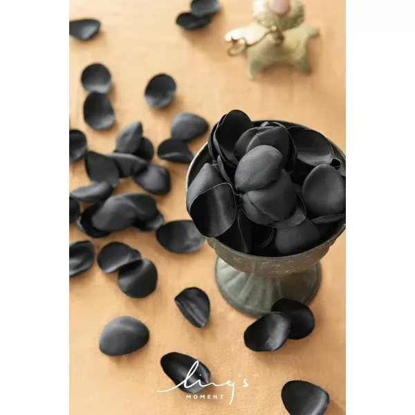 imageLings Moment 200pcs Rose Petals Silk Flower Petals for WeddingAisleFlower Girl BasketsTable Centerpiece DcoretcBlackBlkblack