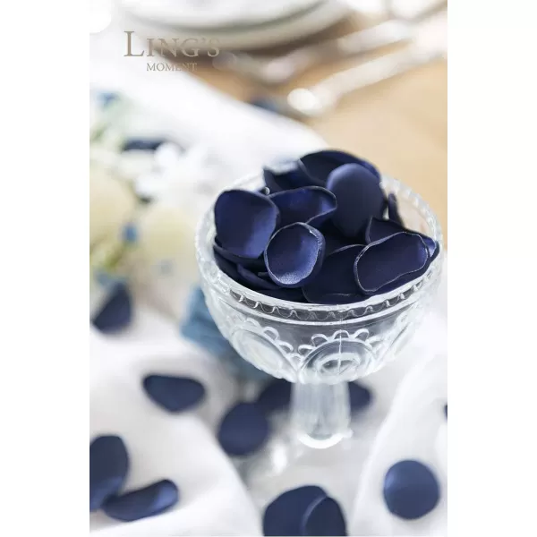 imageLings Moment 200pcs Rose Petals Silk Flower Petals for WeddingAisleFlower Girl BasketsTable Centerpiece DcoretcBlackBlunavy  Blue