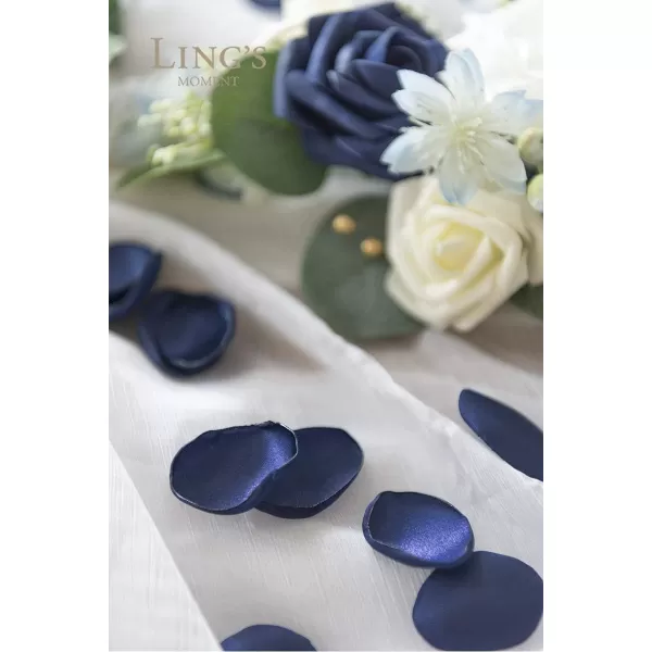 imageLings Moment 200pcs Rose Petals Silk Flower Petals for WeddingAisleFlower Girl BasketsTable Centerpiece DcoretcBlackBlunavy  Blue