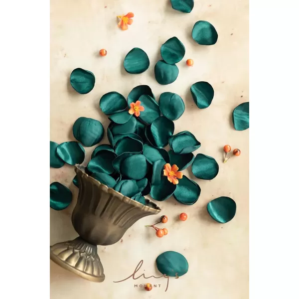 imageLings Moment 200pcs Rose Petals Silk Flower Petals for WeddingAisleFlower Girl BasketsTable Centerpiece DcoretcBlackGrndark Teal