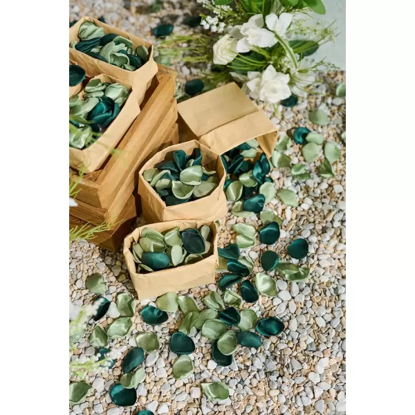 imageLings Moment 200pcs Rose Petals Silk Flower Petals for WeddingAisleFlower Girl BasketsTable Centerpiece DcoretcBlackGrnemerald Green  Forest