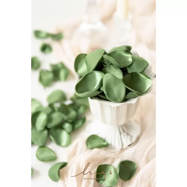 imageLings Moment 200pcs Rose Petals Silk Flower Petals for WeddingAisleFlower Girl BasketsTable Centerpiece DcoretcBlackGrnolive Green